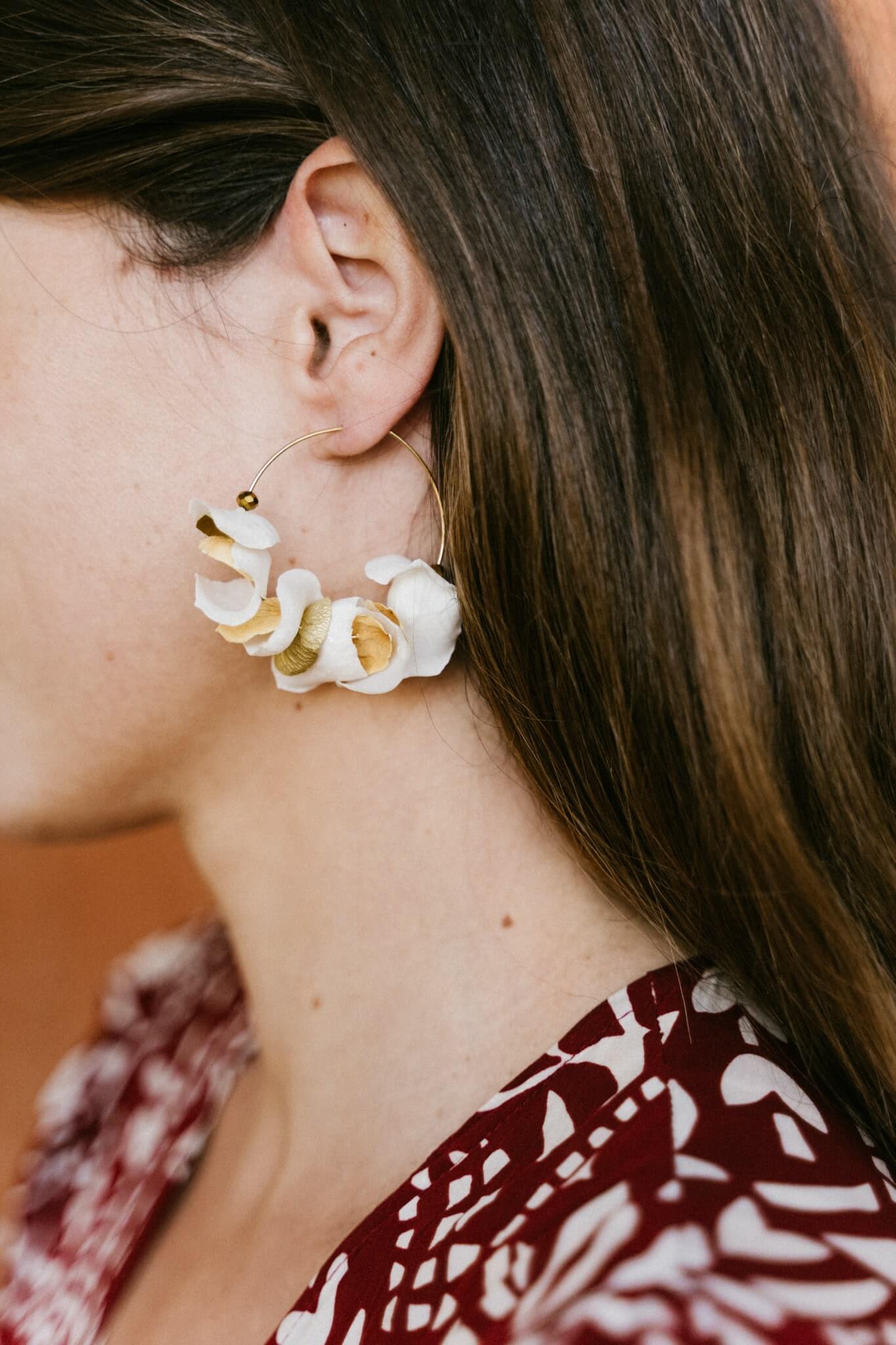 Boucles d'oreilles en fleurs | Doré